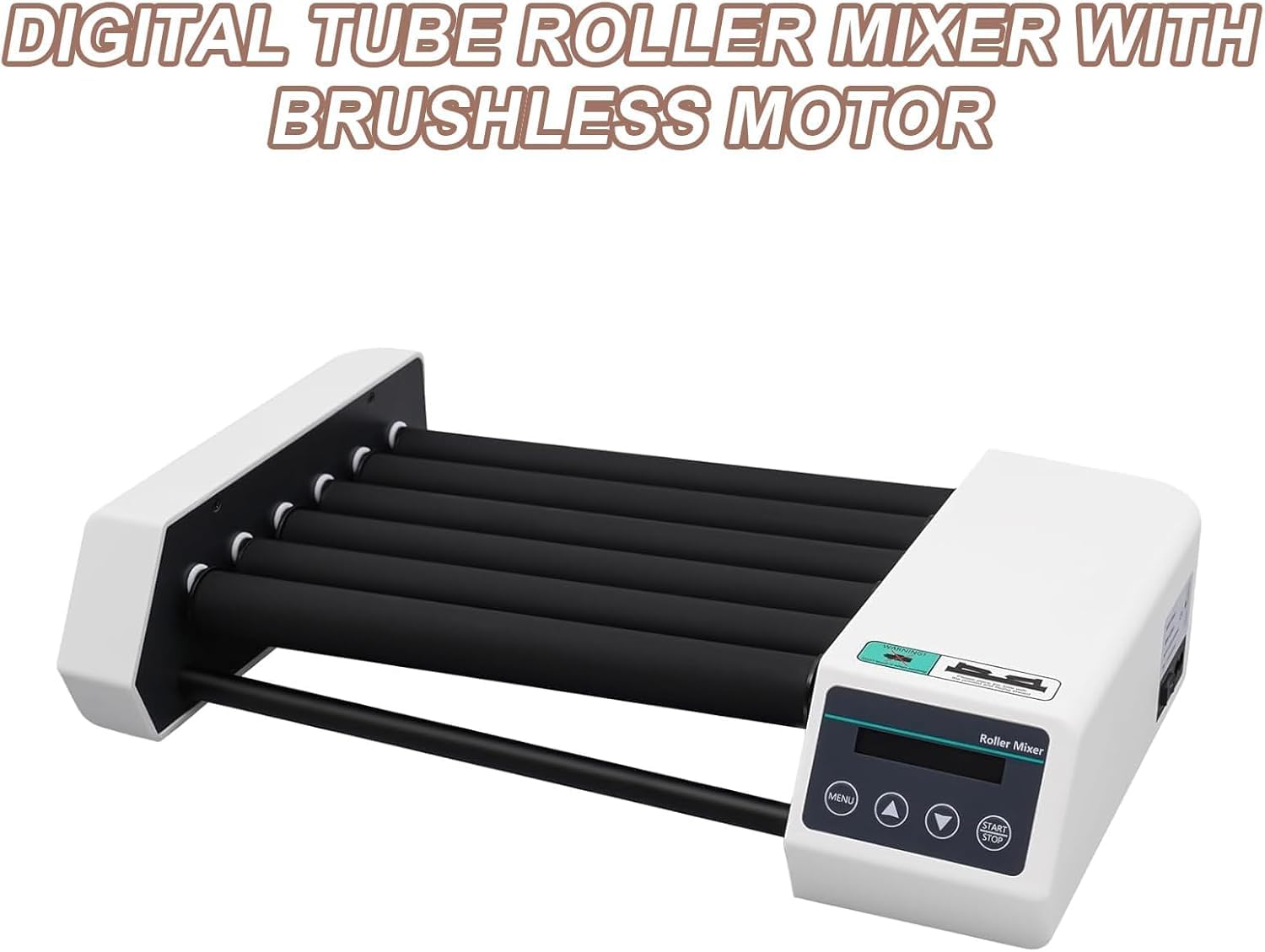 Mezclador digital de tubos con motor sin escobillas y pantalla LCD, agitador orbital de 6 rodillos 20-80 RPM, para tubos de 6-34 mm, uso en laboratorio y aula