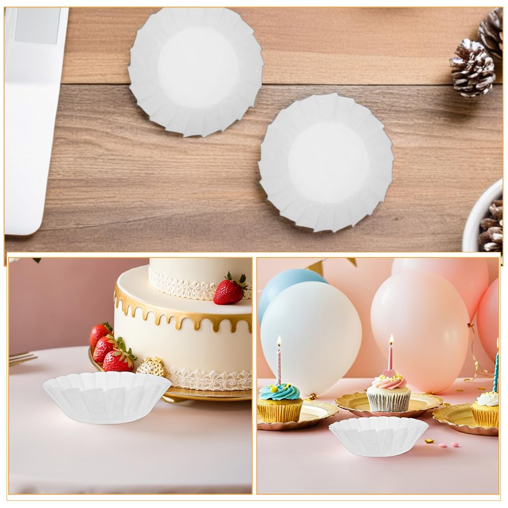 Ciieeo 100 piezas de papel de pergamino para pasteles : papel de pergamino redondo para hornear, moldes para envoltorios de aceite, tartas de queso y muffins para freidora de aire.