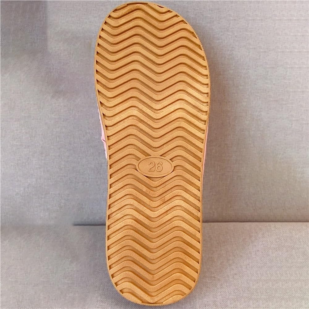 Pantofole Calde E Comode Con Fodera In Peluche Sandali Da Casa In Vera Pelle Con Punta Aperta Scarpe Da Camera Da Letto Casual Leggere E Antiscivolo Per Ufficio, Hotel, Viaggi(Rose Red,38/39 EU)