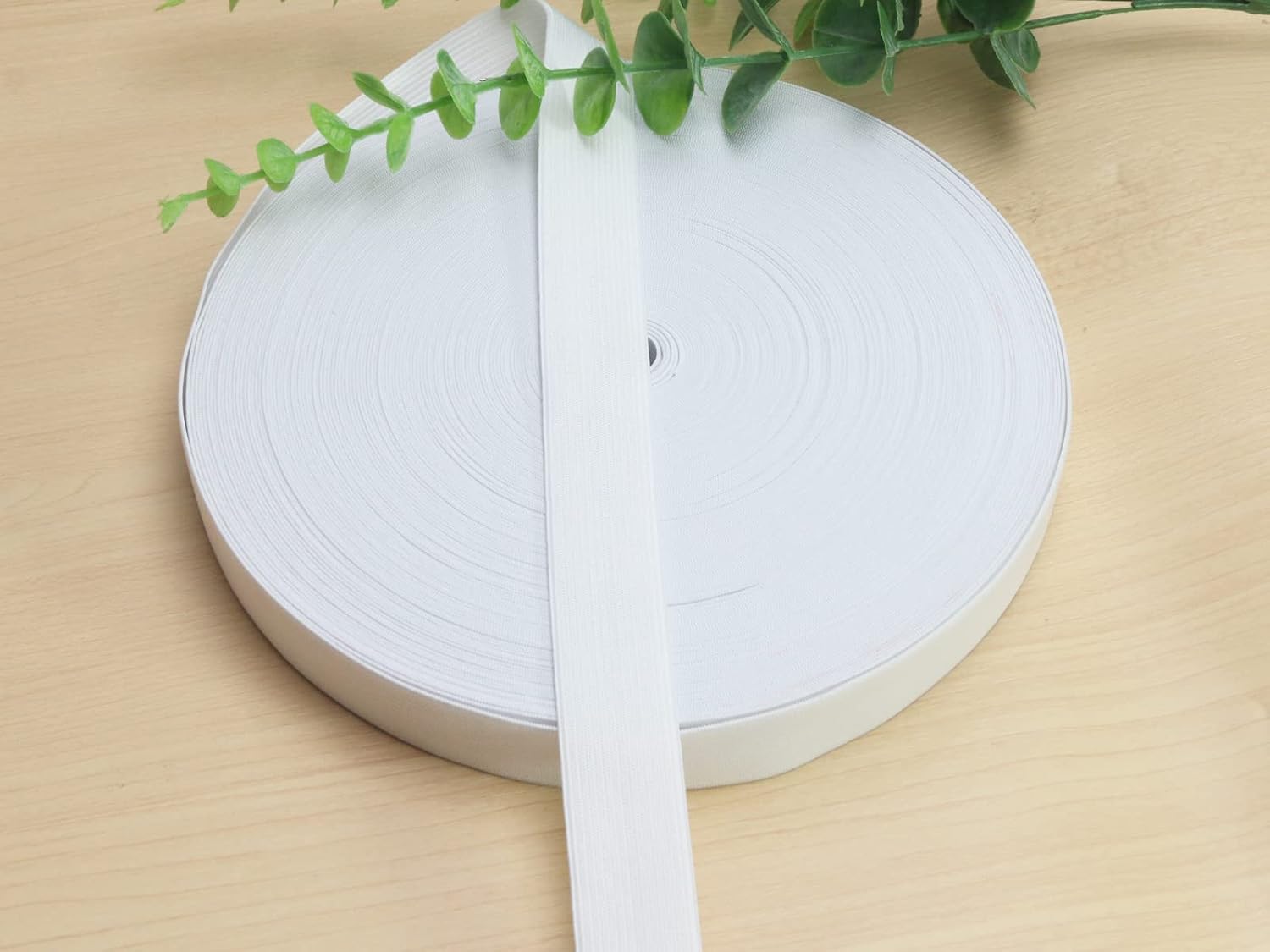 White Knit Elastic Band for Sewing 1inch 40 Yards -25mm Flat Heavy Stretchy Elastic Straps Elastic Band Spool for DIY Craft-Bedspread-Clothing-Pants Waistband-Wigs-Skirts- DIY Projects