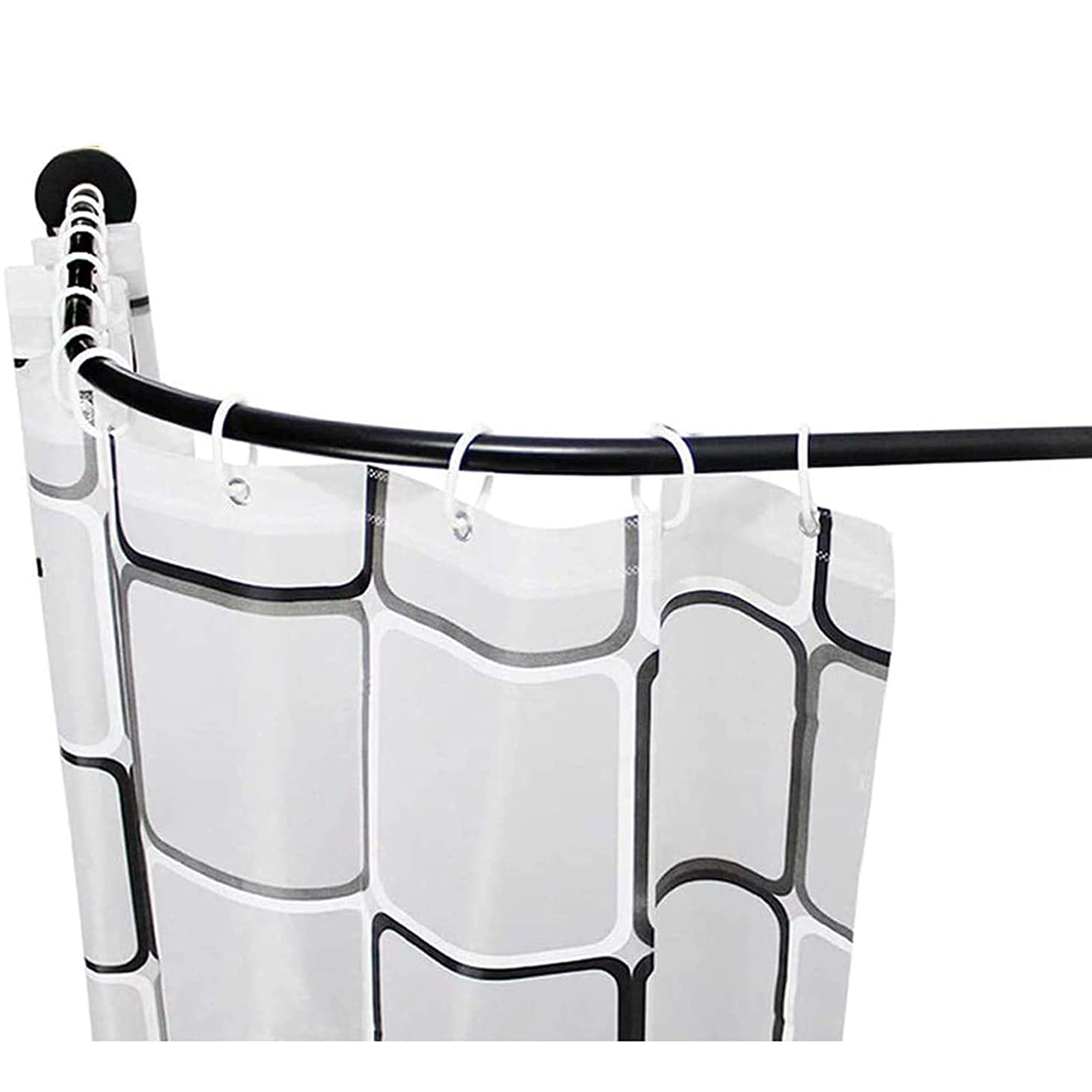 Buy Shower curtain rod Adjustable Corner L Shape Curved Extendable