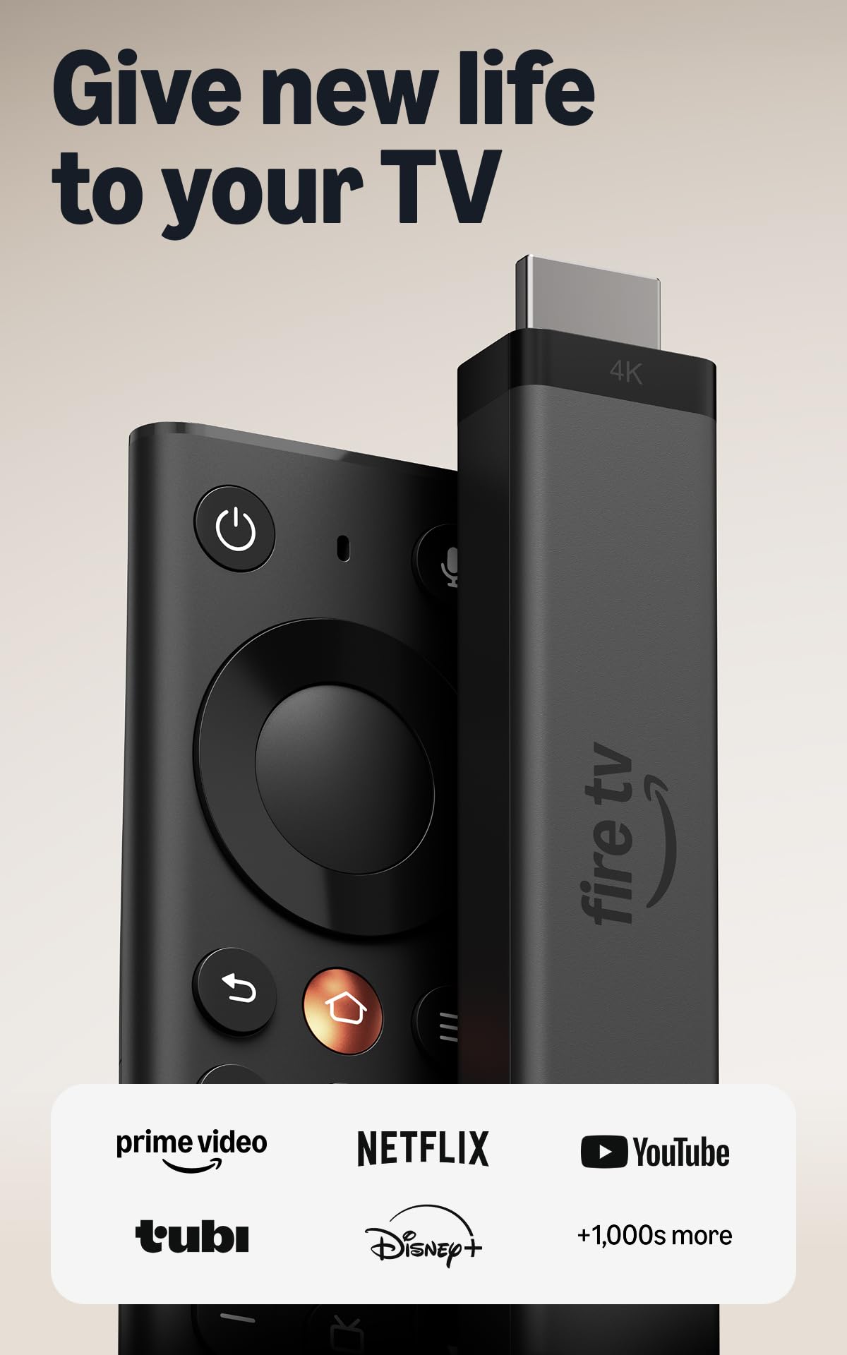 Amazon Fire TV Stick 4K (newest model), simple 4K streaming, new Fire TV Remote, all your apps in one place, free & live TV, find shows faster with Alexa+