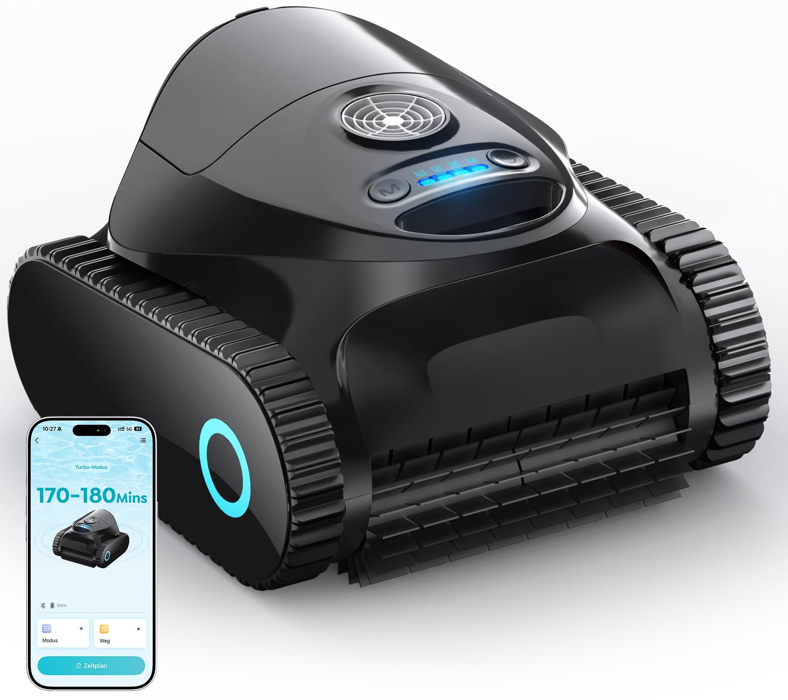 C1 Robot Pool Cleaners and Walls, Flotation Line, Double Filter, Pool Vacuum Cleaner, Battery, 7 Cleaning Modes, 180 min Autonomy, Cleaner with App, Pool Cleaner up to 160 m²