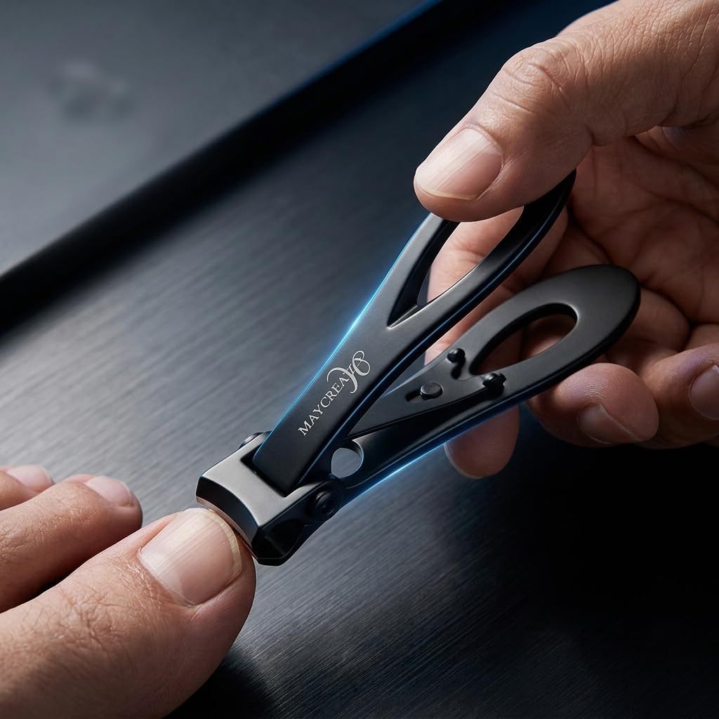 MAYCREATE Nail Cutter Set, Stainless Steel Clipper with File, Wide Opening 1