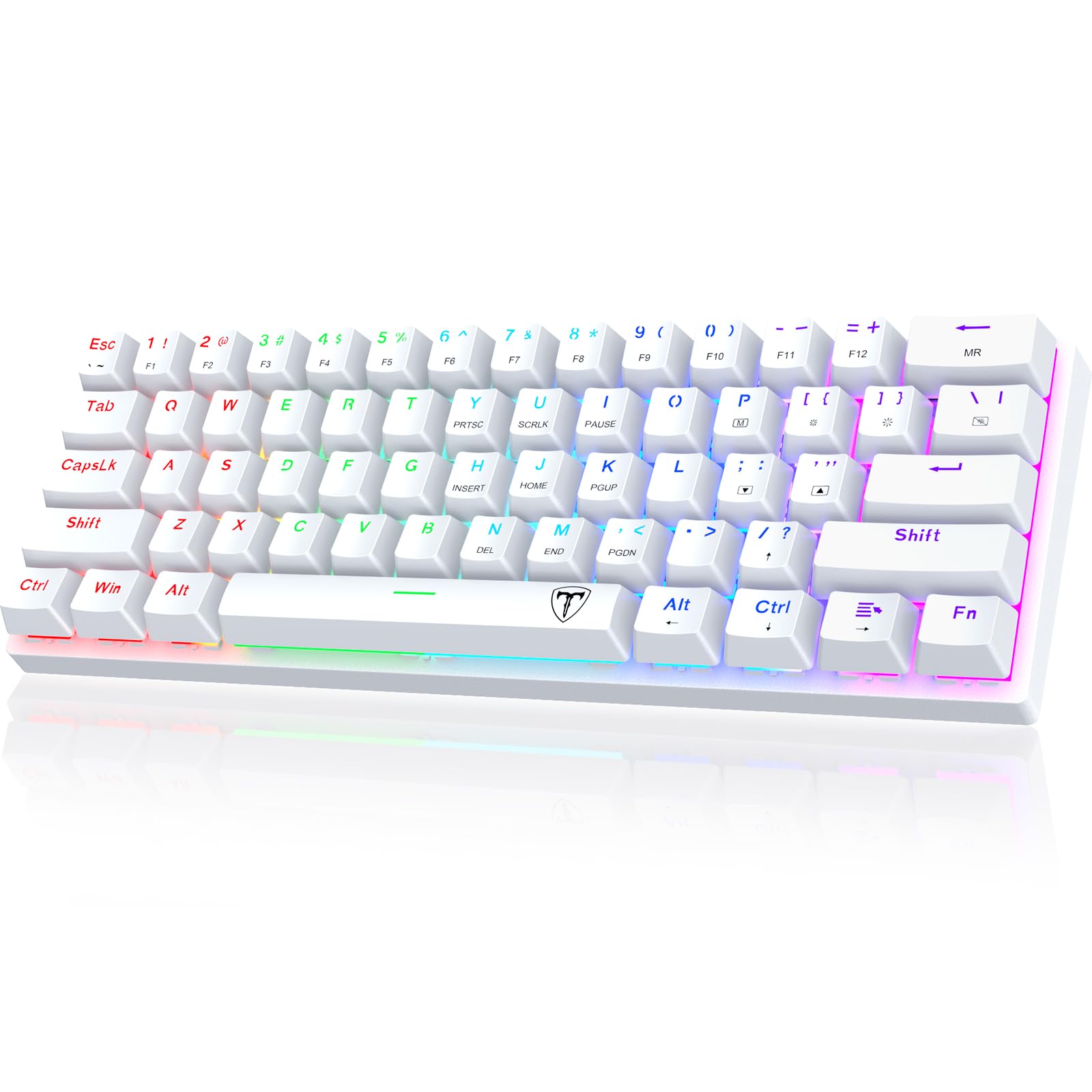 60% Wired Mechanical Gaming Keyboard with Red Switches, LED Backlit view 9