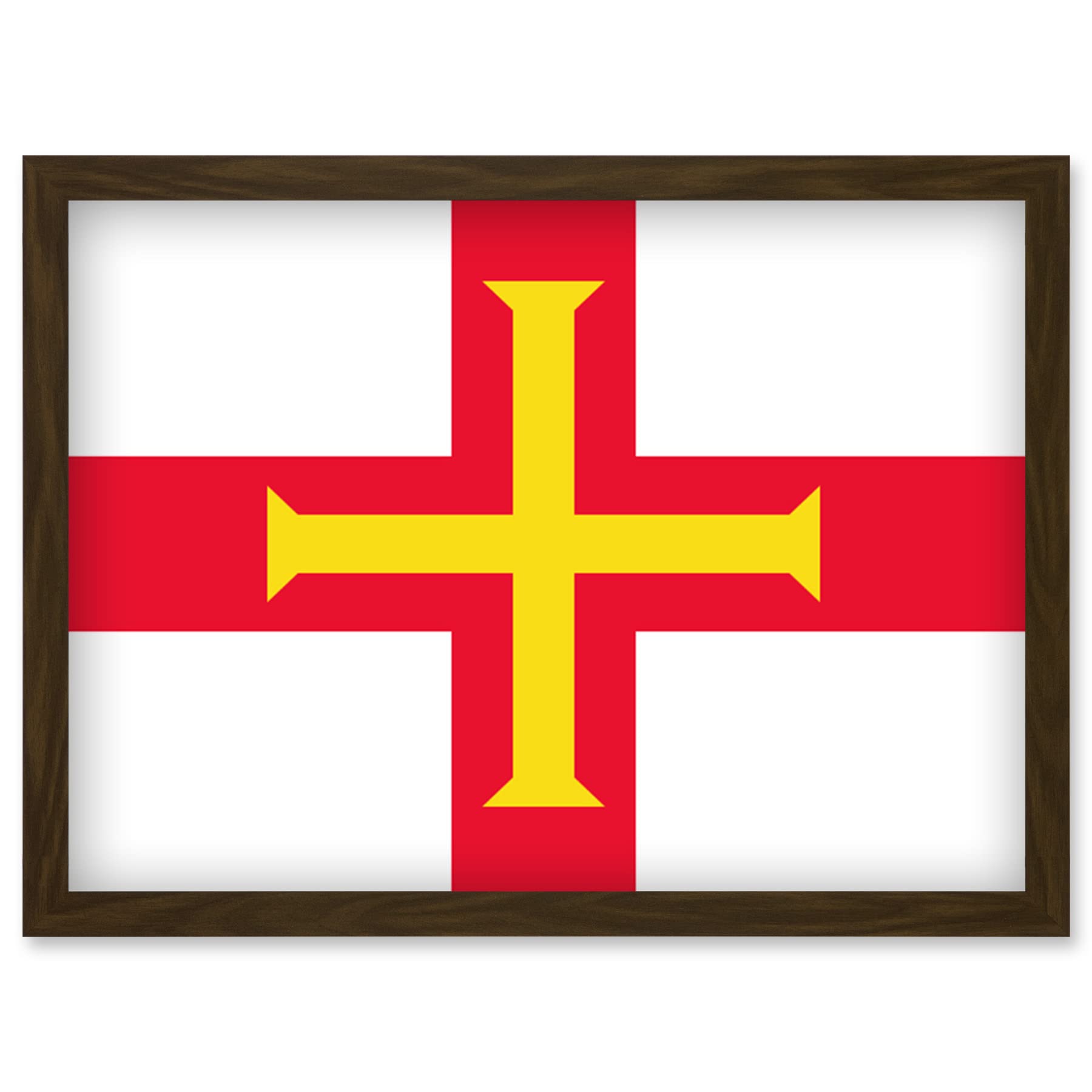 Artery8 Guernsey National Flag Patriotic Vexillology World Flags Country Region Poster Artwork Framed Wall Art Print A4