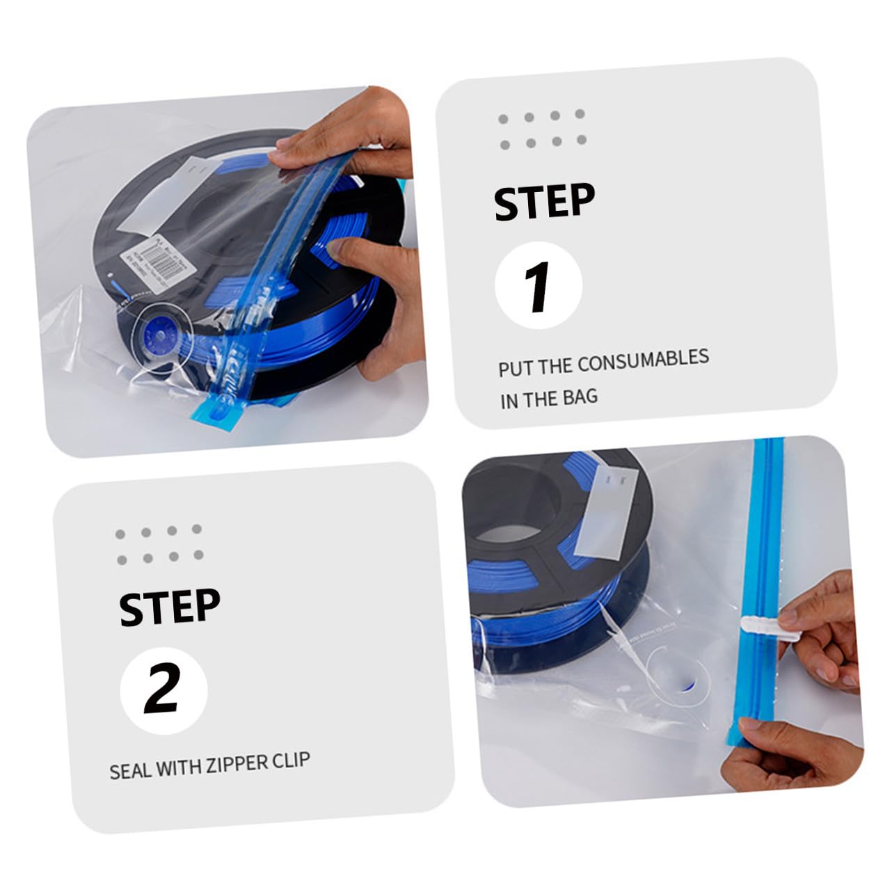 KOMBIUDA 2sätze Vakuum Kompressionsbeutel Drucker Wiederverwendbar Mit Manueller Pumpe Beutel Pumpe Clips Für Aufbewahrung Von Druckmaterialien Und Verbrauchsmaterialien