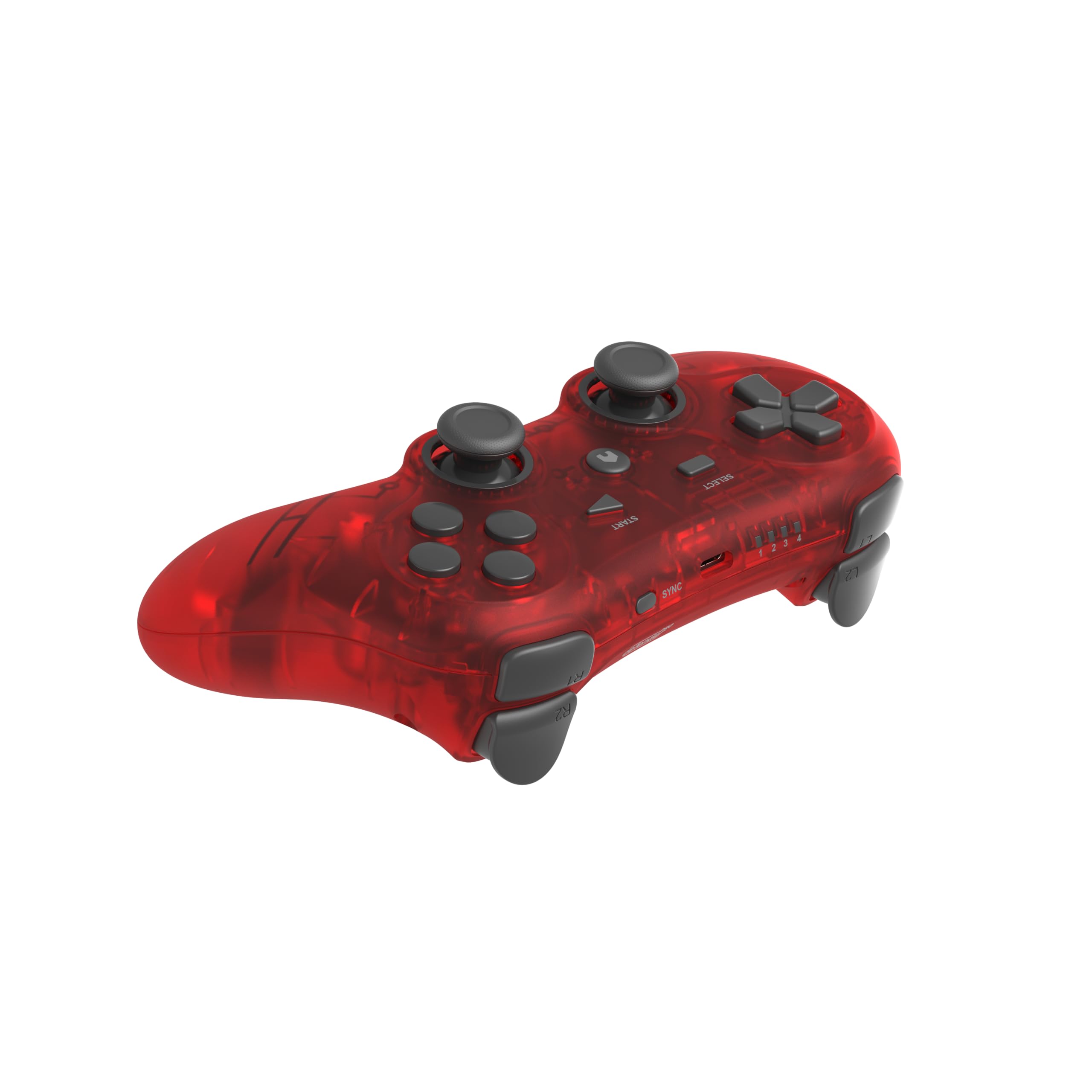 Retro Fighters Defender Pro Wireless Controller for PS1, PS2, PS3, Switch, & PC | 2.4GHz & Bluetooth (Crimson Red)