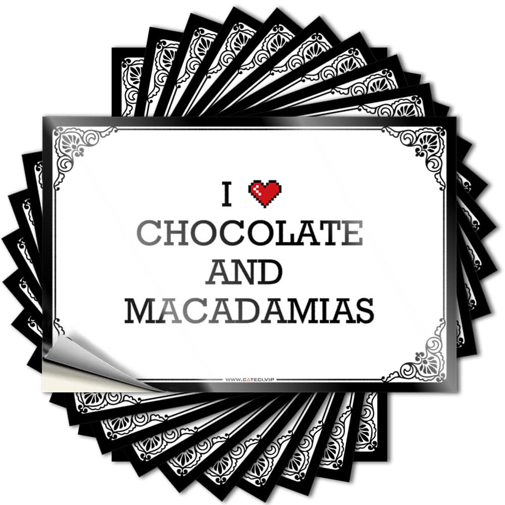 Decal Sets Peel and Stick - I Love Chocolate and Macadamias Bottle Crazy Waterproof Vinyl for Adulting(8X12CM)