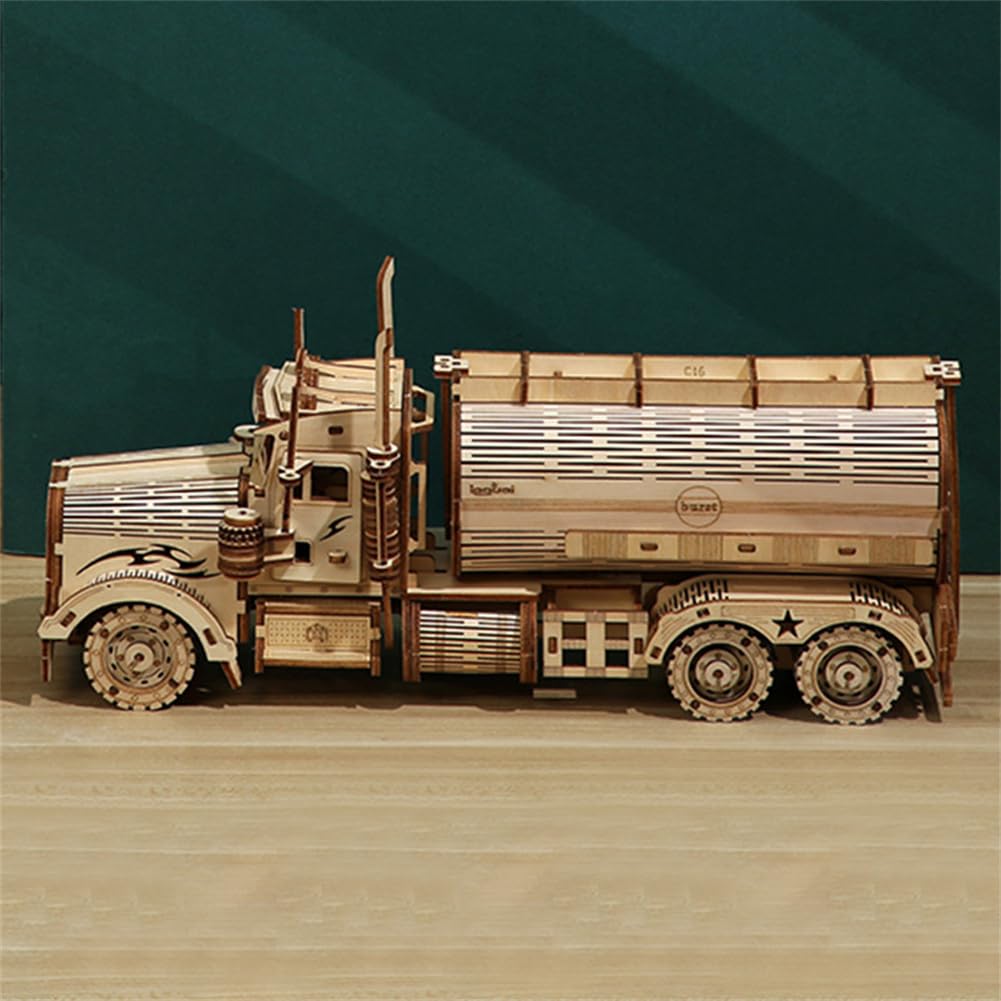 EsportsMJJ Kit di montaggio per camion cisterna fai da te Piggy Bank modello camion in legno decorazione - L