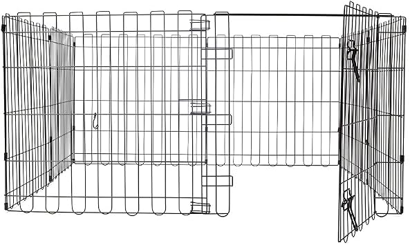 PETSWORLD 24x35 inches Indoor/Outdoor Foldable Metal Dog Exercise Pen/Pet Playpen with Gate