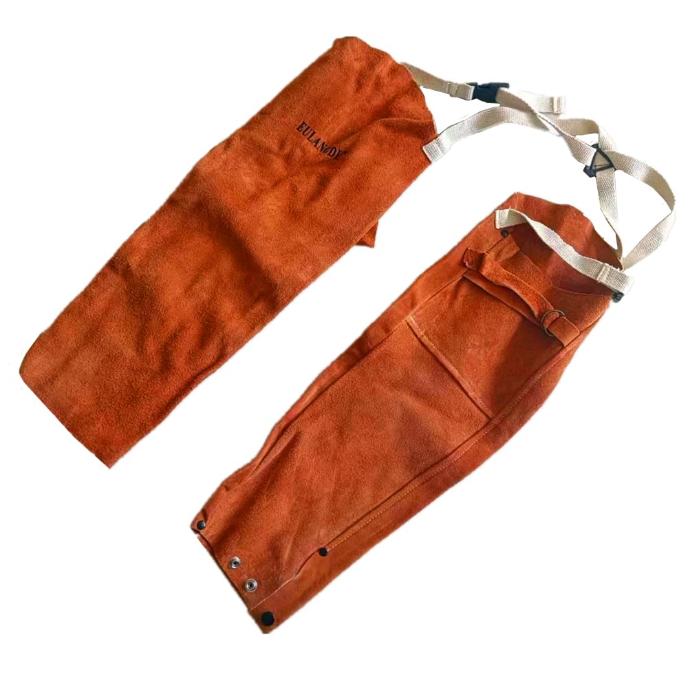 EULANGDE Premium Heat Resistant Leather Welding Sleeves, Kevlar Stitching Cowhide Work Sleeve for Arm Protection for Men&Wome