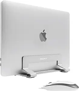 Macally USB C Wired Mouse and an Adjustable Vertical Laptop Stand, Bring Elegance to Your Workspace