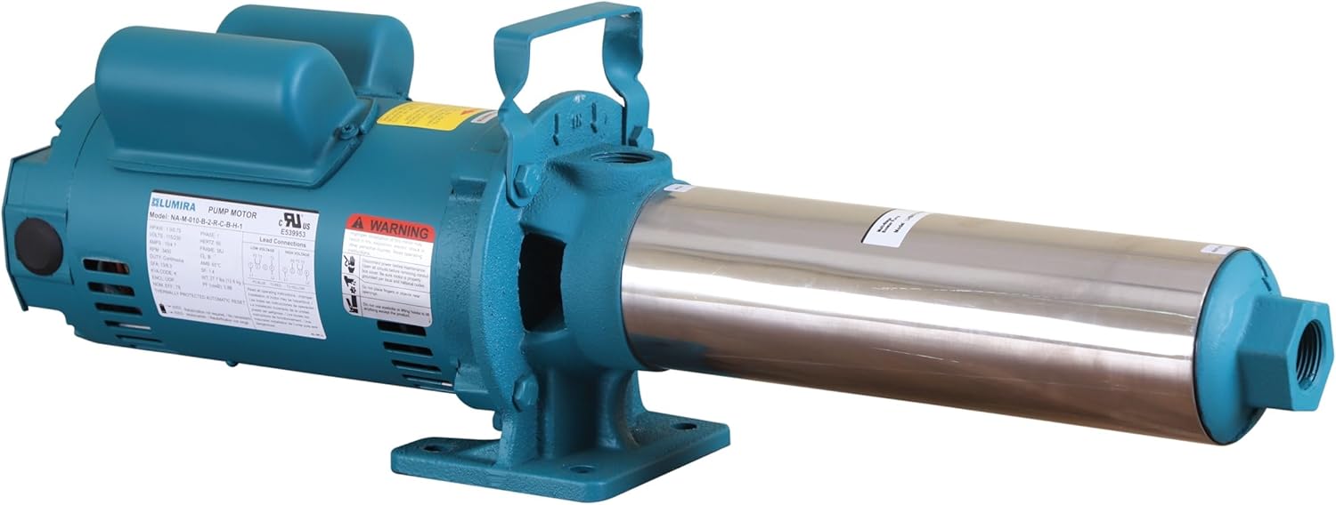 LUMIRA Multi stage booster pump - 07 GPM,16 STAGE, 1.0 hp, 115/230 Volts, 1 phase, 1" FNPT connections