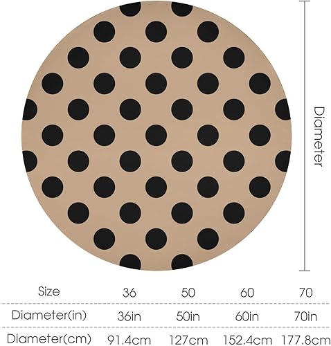 Miniatura 9 de Curdesi Mantel redondo lavable con lunares negros sobre naranja, 60 pulgadas, para cocina, comedor, fiesta, decoración moderna