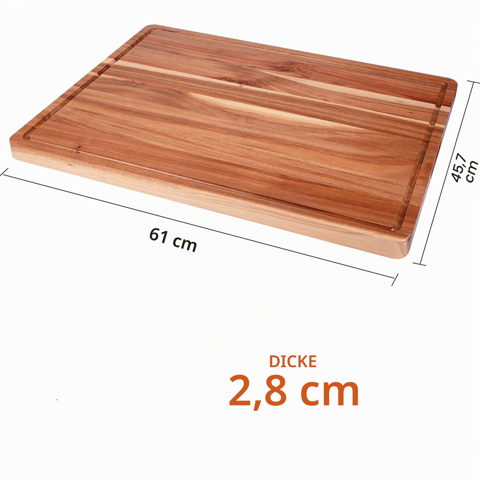 GaoMon 61 x 45,7 cm Akazien-Schneidebrett für Küche, XXL extra große Charcuterie-Käseplatte, Serviertablett, Lebensmittelzubereitungs- und Servierbretter, Schneidebretter für Mahlzeiten, Gemüse und