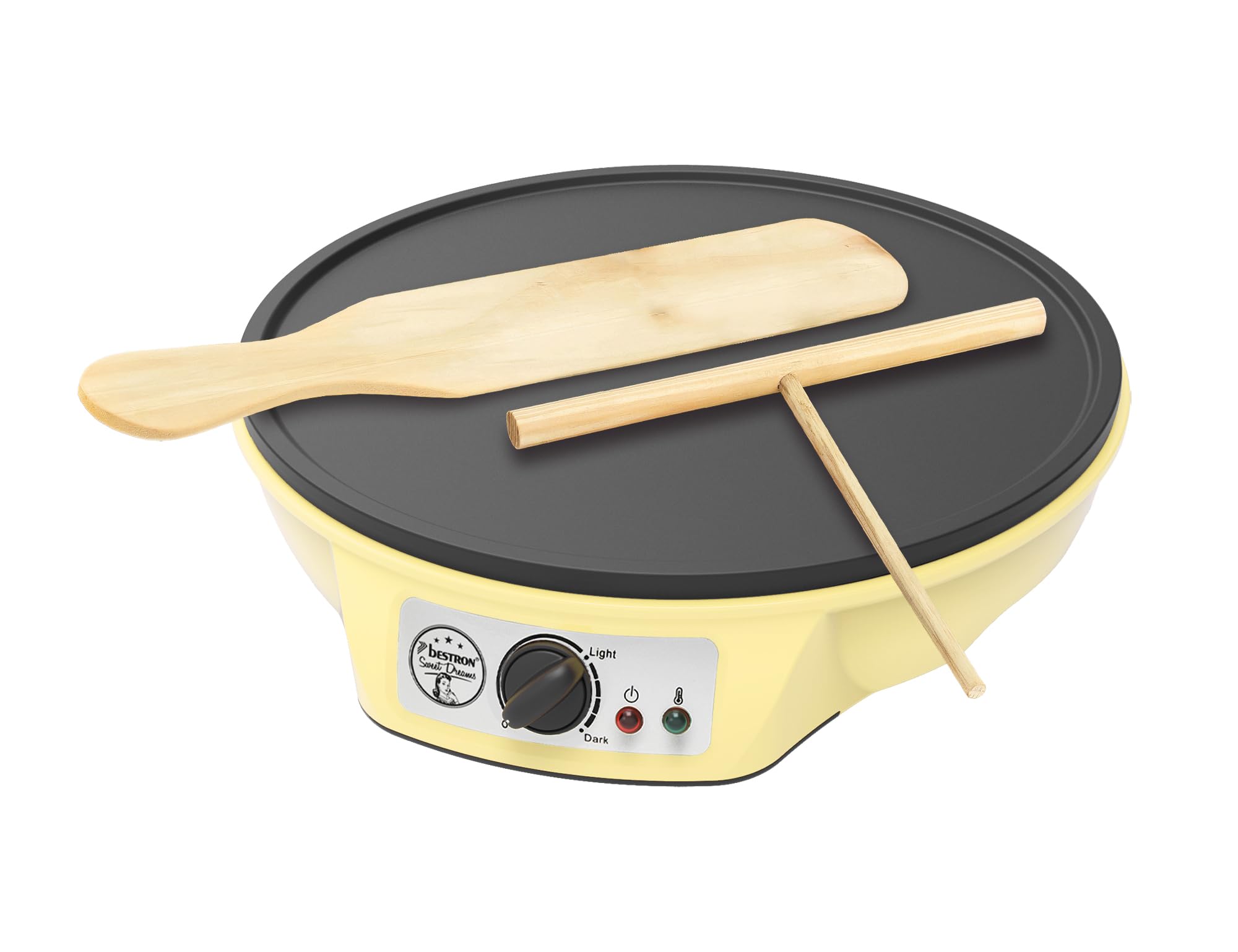 Bestron ASW602BS Crepe Maker, Alloy Steel, Yellow