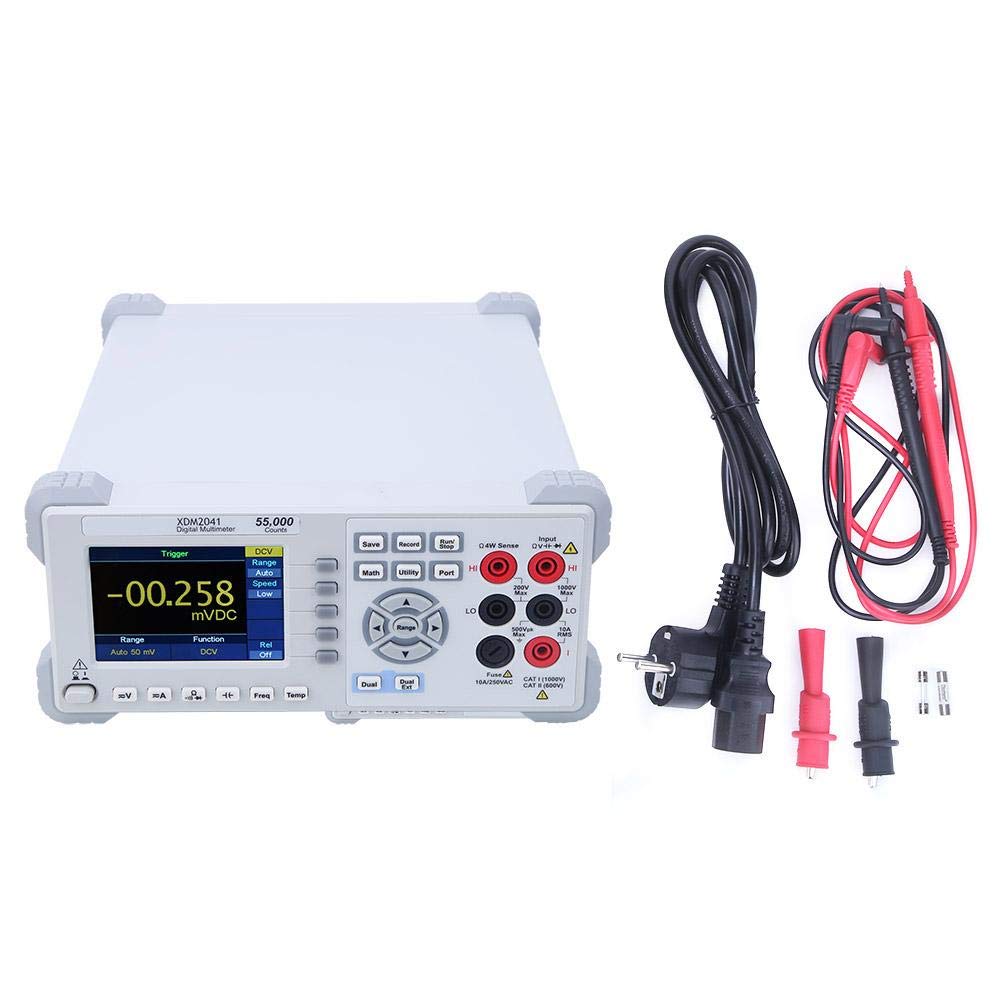 Xdm2041 Multímetro Digital AC DC Corriente Tensión 3, 7 Pulgadas PantalElTrue RMS 55000 PantalElde Dos Líneas Tipo Desktop (EU Plug 100-240V)