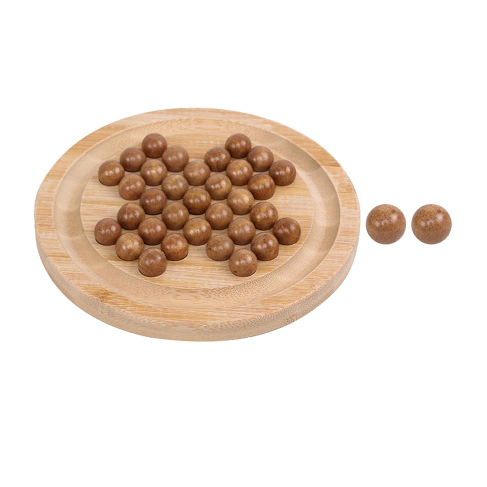 Solitario con Pioli in Legno Giochi da Tavolo Rompicapo Puzzle Indipendenza Scacchi Decorazioni per Ufficio per Bambini, Diametro 180 mm