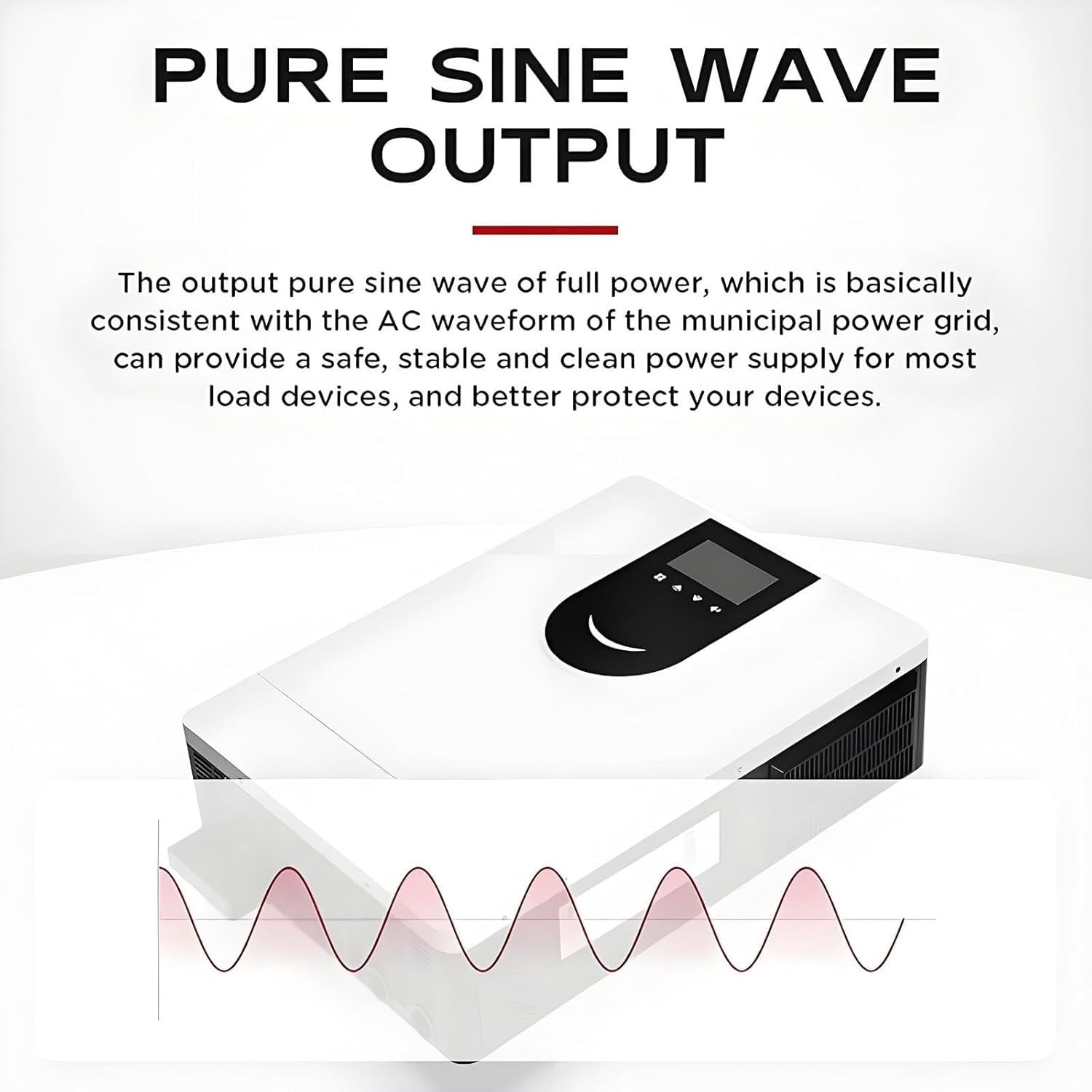 Hybrid Solar Inverter (1.0-10.2KW), 12V 24V 48V Pure Sine Wave Inverter, Off Grid Hybrid Inverter Charger, LCD Display, with 40/80/120/160A MPPT Solar Charge Controller(1.0KW/12V)