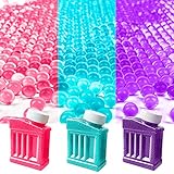 Banvih Gel Gun Blaster Refill Ammo - 7-8mm, 3 Bottles, 90000 Pieces, 7.5mm Splatter Water Balls Beads Bullets Compatible for Splatrball, Splat Gun, Orby Gun - Purple Pink Tiffany Blue, for Ages 14+