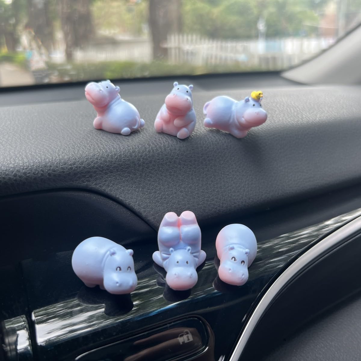 Hippo Car Ornament, Funny Hippo Dashboard & Rearview Mirror Decor