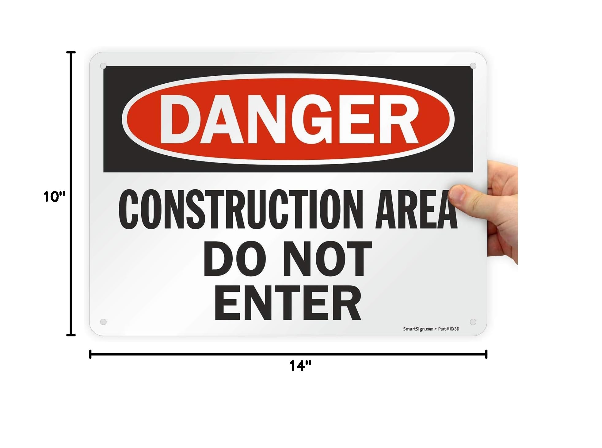 SmartSign "Danger - Construction Area, Do Not Enter" Sign | 10" x 14" Plastic — Amazon image 6