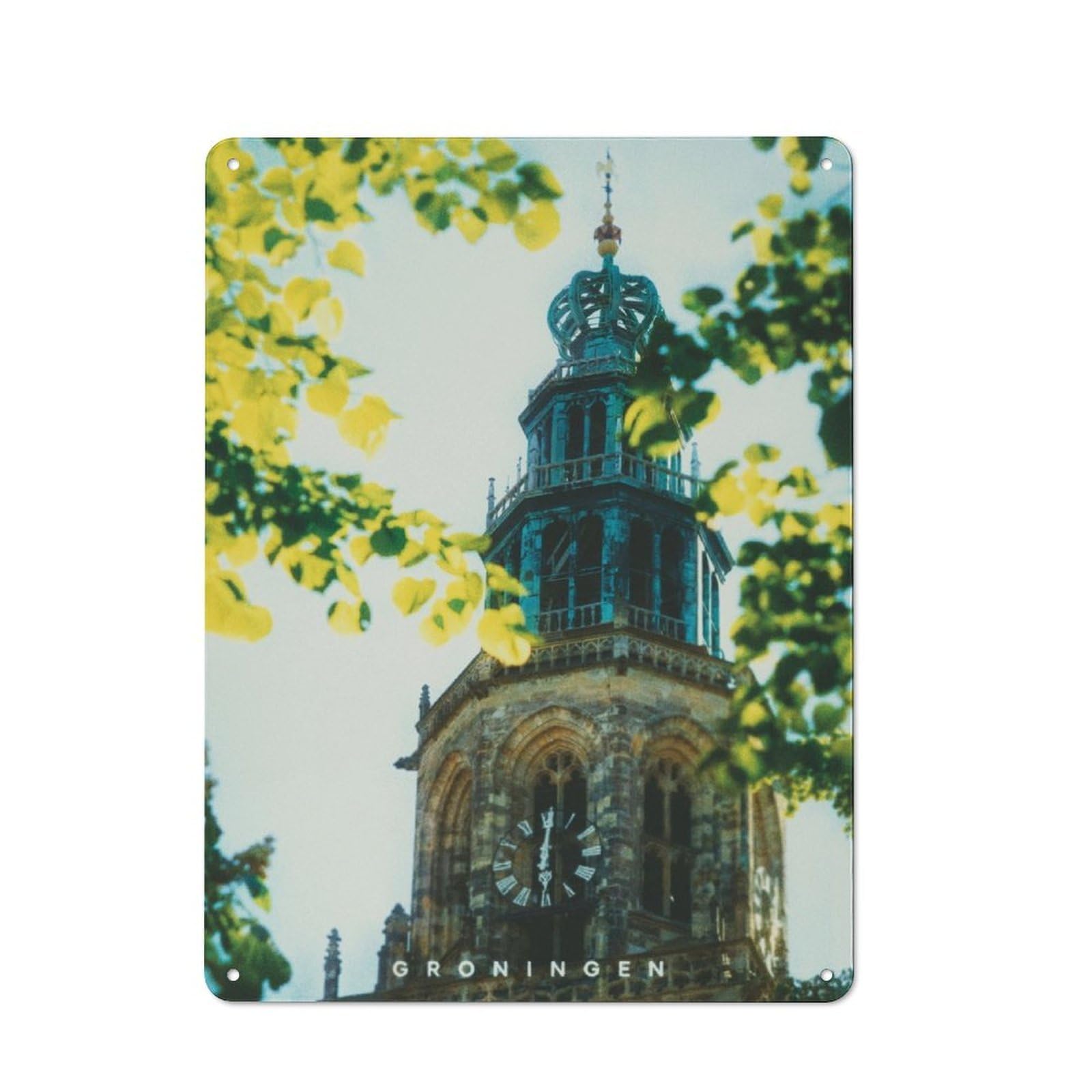 Junmoney Groningen Vintage Tin Sign 40X30cm With For Guest Room Or Hallway, For Themed Room Decoration, For Vintage Wall Decor Fans