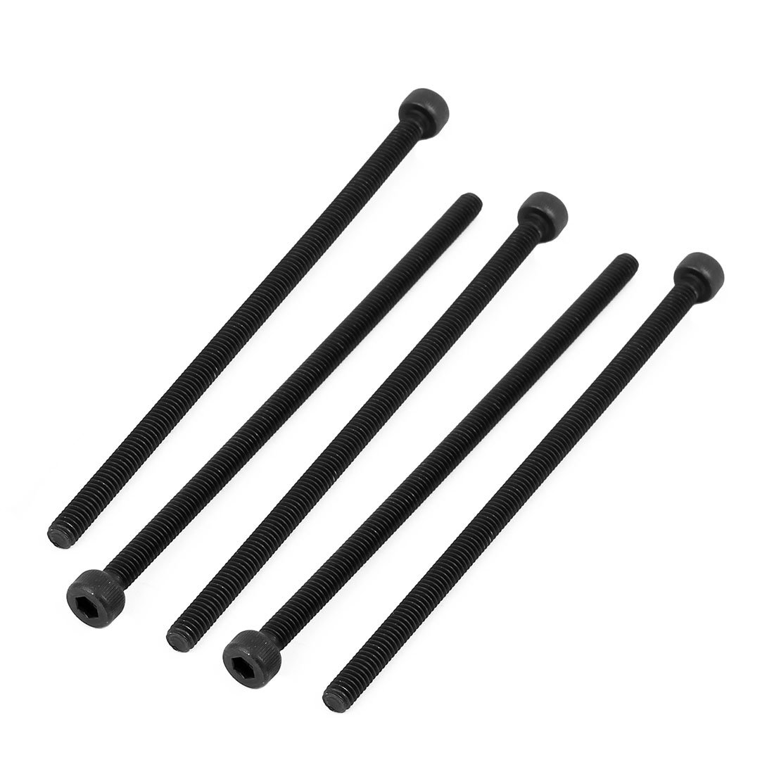 Uxcell Black Sourcingmap M4x90mm Fully Thread Hex Socket Head Knurled Cap Screw Bolt 5Pcs