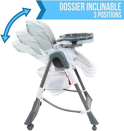 Monsieur Bebe Chaise Haute Enfant Pliable Reglable Hauteur Dossier Et Tablette Amazon Fr Bebe Et Puericulture