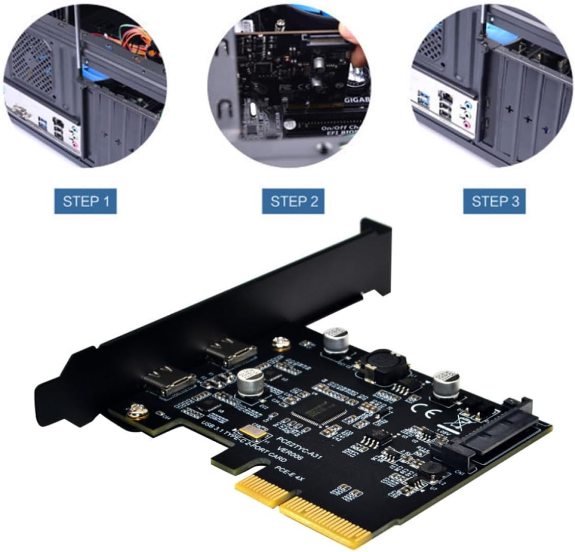 USB 3.1 Type-c Expansion Card, 10gbps Pcie Adapter