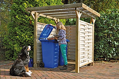 Bikeport garbage bins-box, wooden shelter, garbage bins cottage