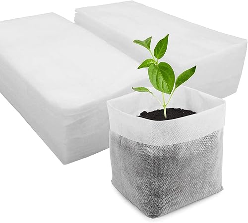 200pcs Biodegradable Semilla Vivero Bolsas de Plantas No Tejidas Bolsas de Cultivo Bolsas de Plántulas de Tela Macetas Plantas Bolsa para el Hogar