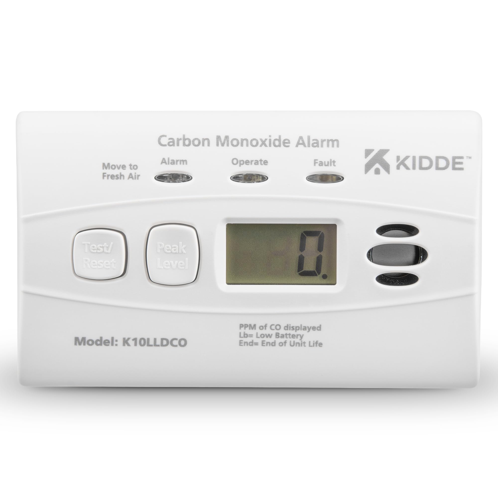 Kidde 10LLDCO Détecteur de monoxyde de Carbone à Affichage numérique avec Batterie au Lithium scellée