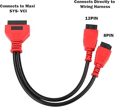 Cable Adaptor for Chrysler 12+8 Programming Cable Connector for Autel DS808 Maxisys Main Test Cable for Autel DS808 Maxisys MS905 MS906 MS906BT MS906S MS908 MS908S Pro