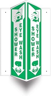 Accuform PSP389 Projection Sign 3D, Shower/Eye WASH (Arrow)
