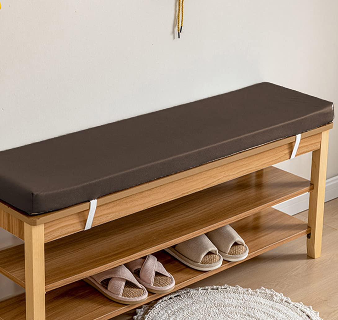 Cuscino impermeabile per panca in finta pelle con scarpiera, per esterni, giardino, patio, 2/3/4 persone, include lacci di sicurezza, perfetto per pianoforte e sala da pranzo