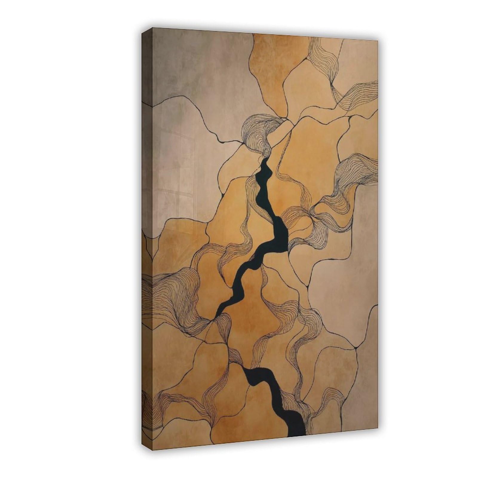Bareronor Abstract Line Canvas Poster Bedroom Decor Landscape Office Room Decor Gift 24" L X 36" W