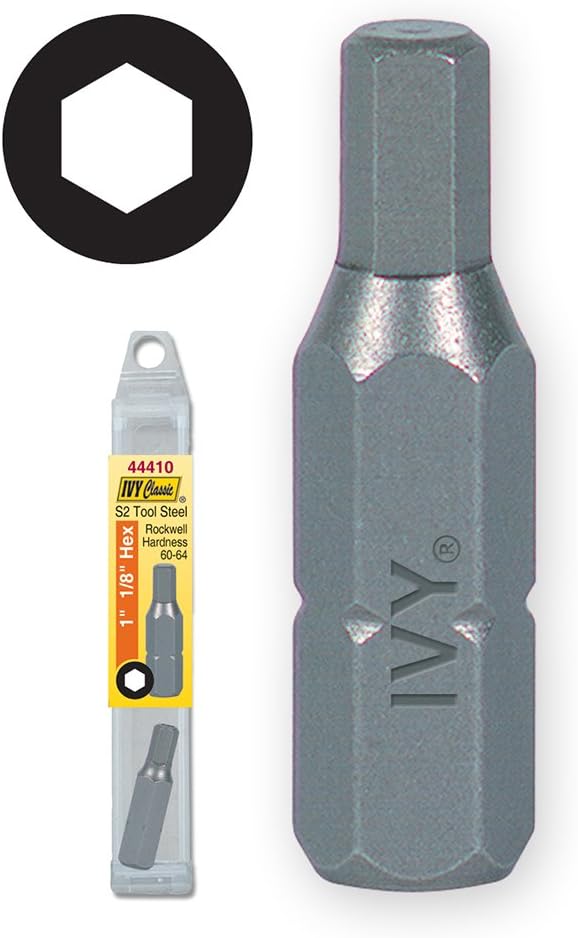 IVY Classic 44410 1-Inch x 1/8-Inch Hex Insert Bit, Impact Plus, 1/Box
