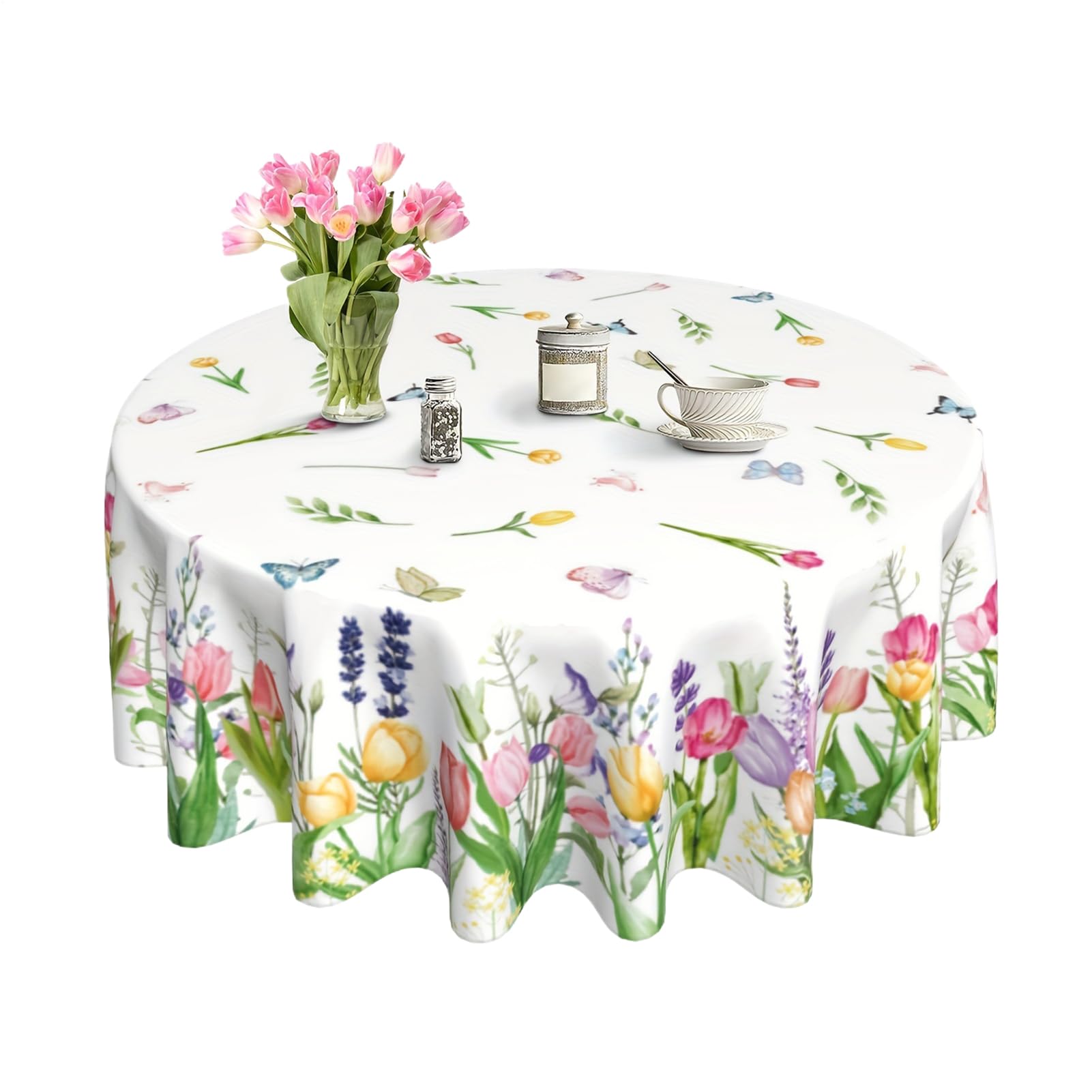 Nappe florale en tissu lavable de 177,8 cm au tissage raffiné pour intérieurs et hôtels
