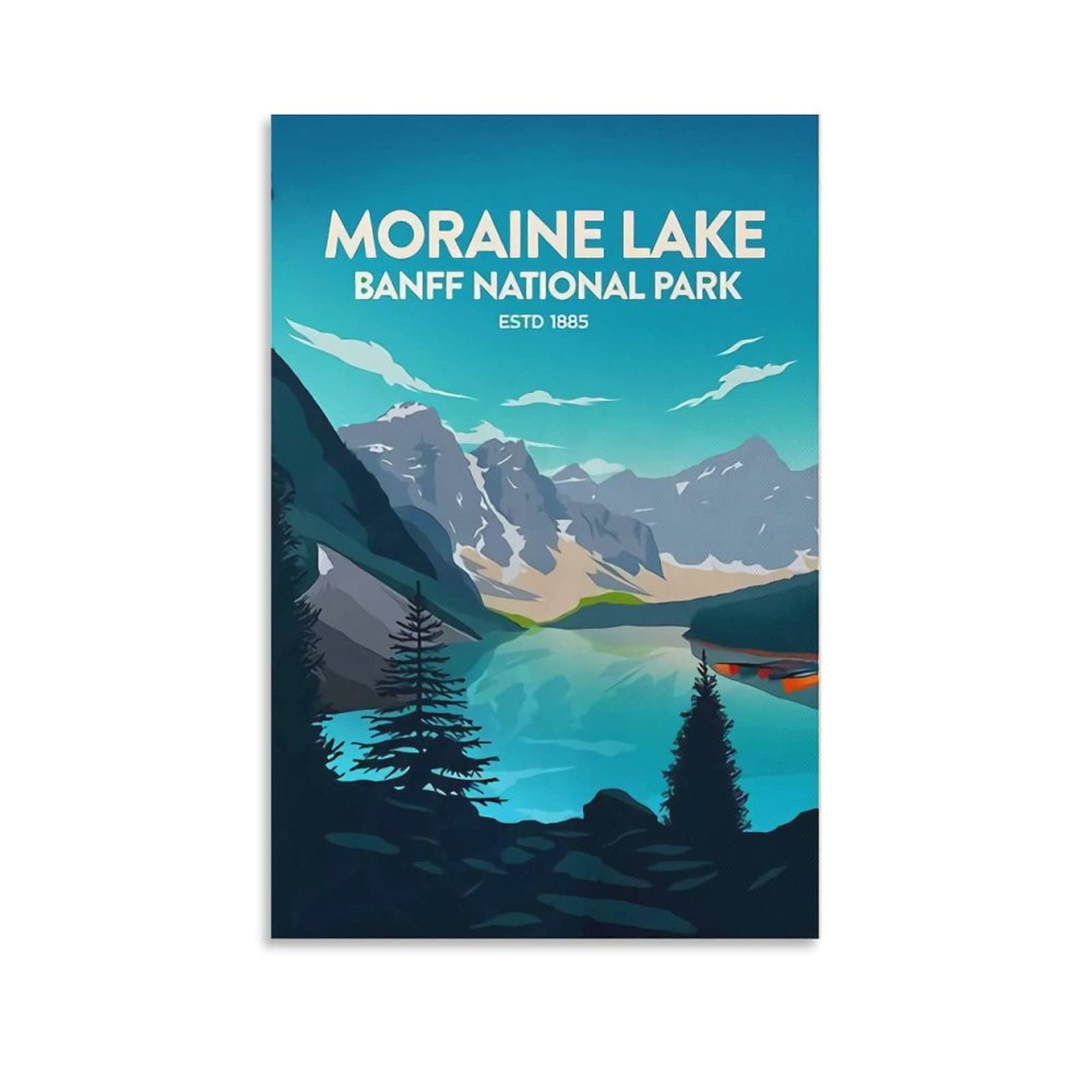 PUBDSKBLDE Metal Sign Banff Moraine Lake Retro Decor Art Sign Home Kitchen Bar Cafe Club Cave Wall Decor Vintage Travel Tin Sign 20x30cm