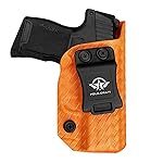 P365 Holster, Carbon Fiber Kydex Holster IWB for sig P365 Holsters - Inside Waistband Holster sig P365 Pistol Gun Case Accessories (Orange, Right Hand)