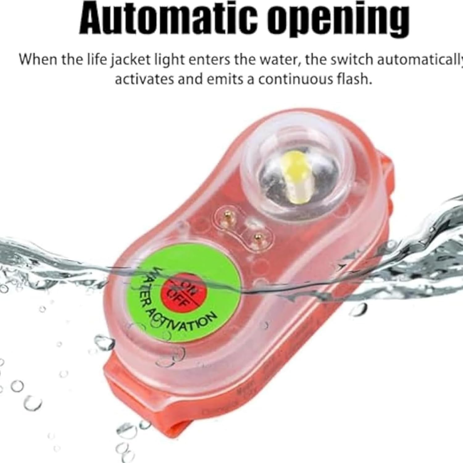 8 giubbotti di salvataggio, luci a LED, giubbotti di salvataggio lampeggianti per la sopravvivenza in acqua di emergenza