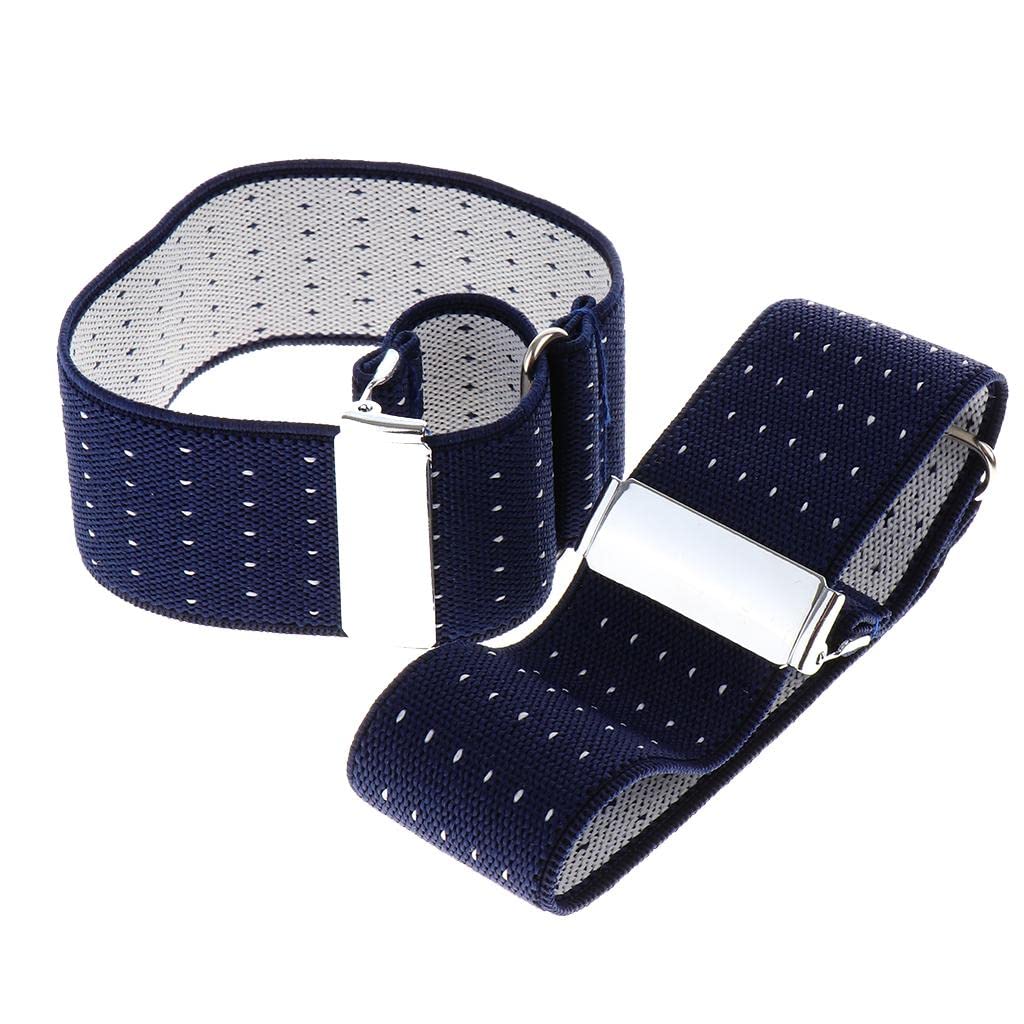 Anti-slip Elastic Shirt Sleeve Holders Polka Dot Armbands Garters Navy| Other Mens Accessories| Accessories |Clothing Shoes &-image-6