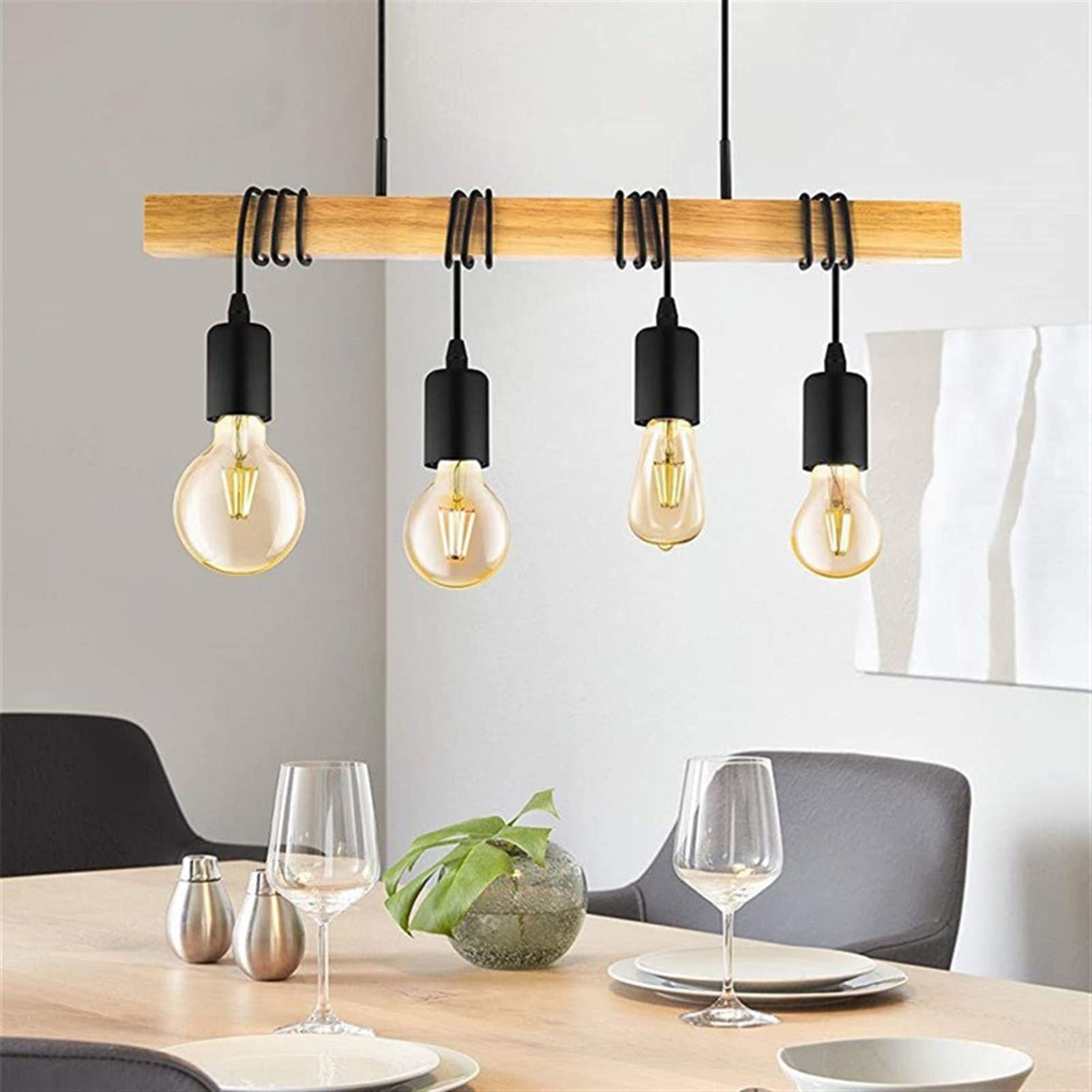 Lámpara colgante de comedor moderna con barra de iluminación ajustable de techo 6