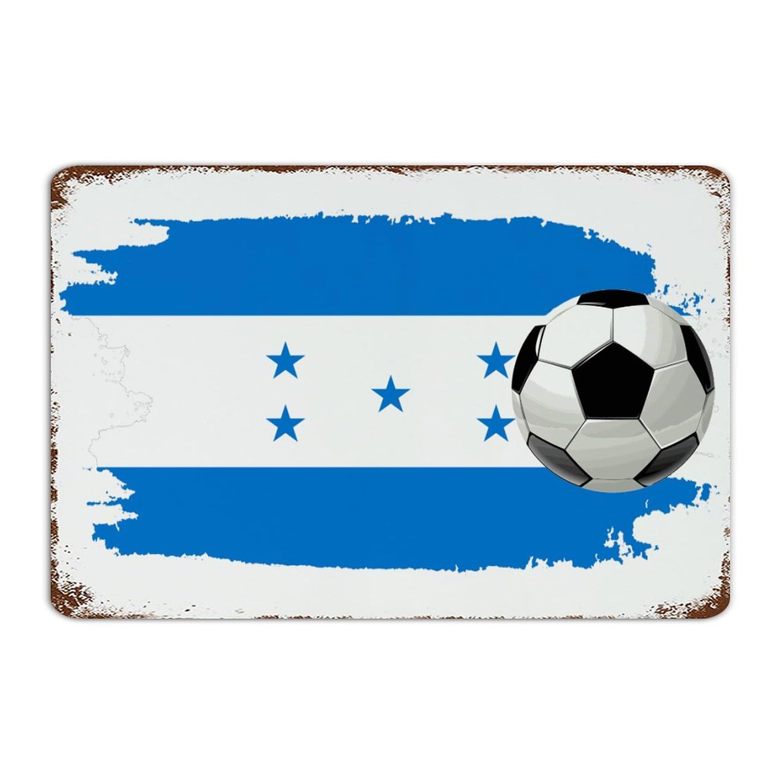 Plaque en métal football Honduras 30x45 cm pour déco murale