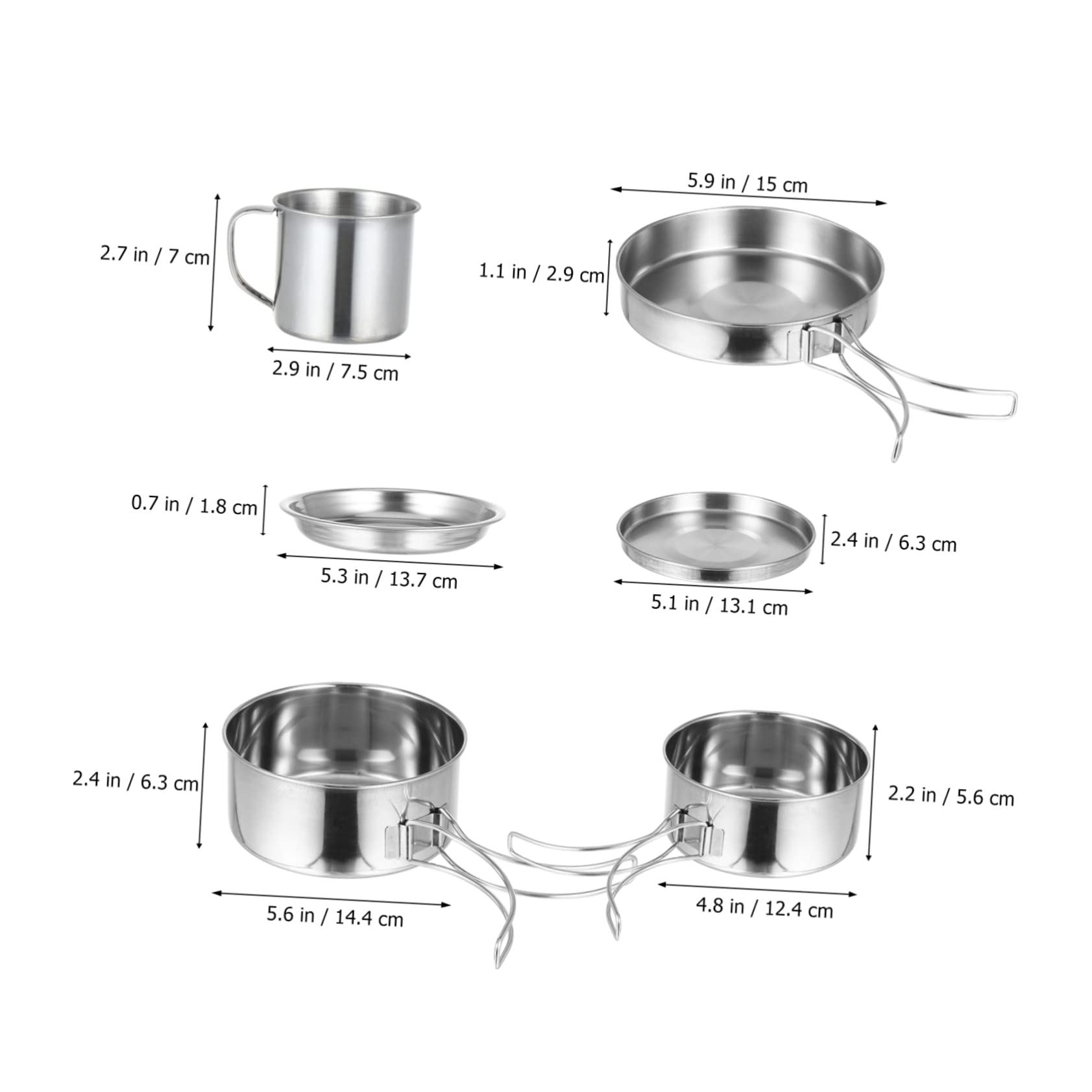 Acero Inoxidable Juego de Cocina 8 Piezas para Camping