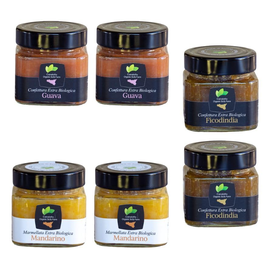 Canalotto Farm - Selección de 6 mermeladas x 250 g - higo chumbo, mandarina, guayaba