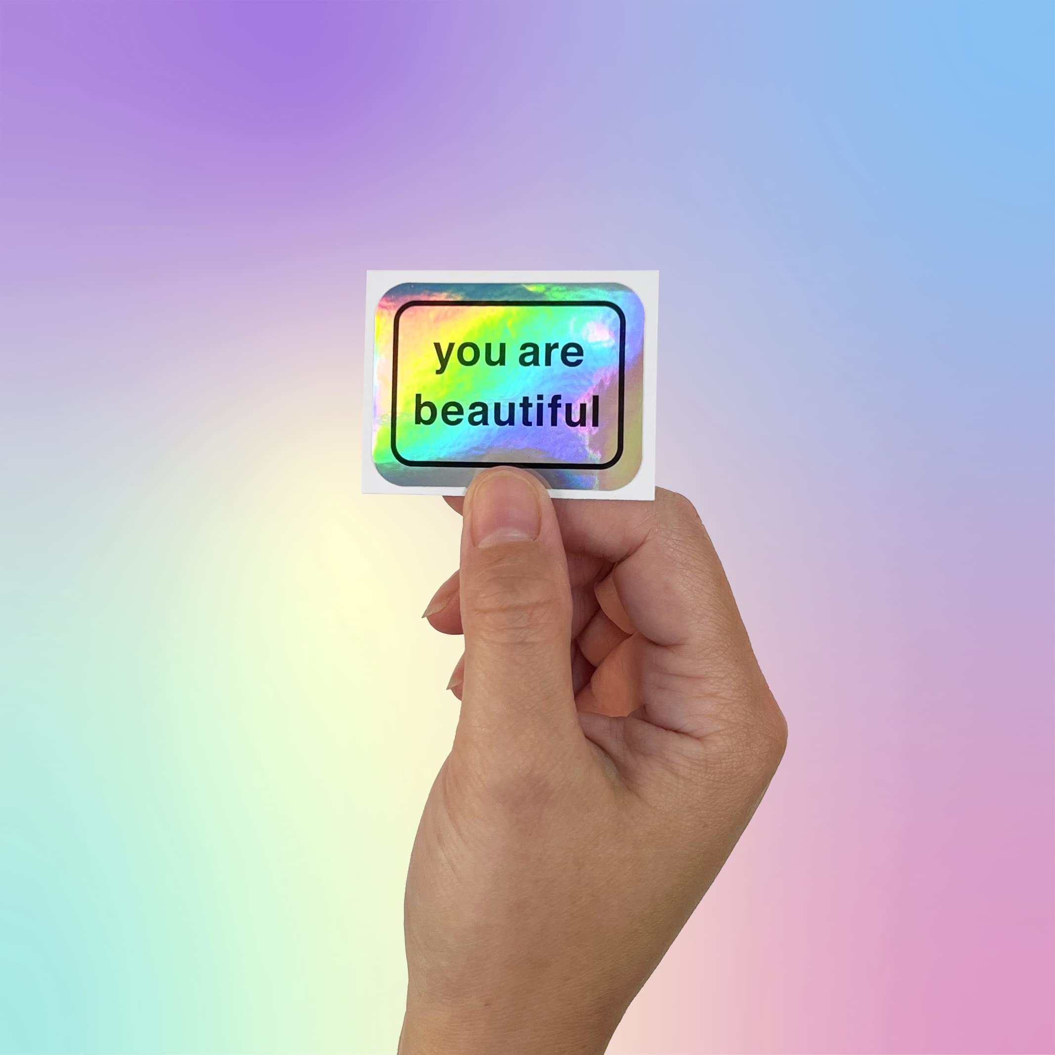You Are Beautif Paquete de 50 calcomanías holográficas ul