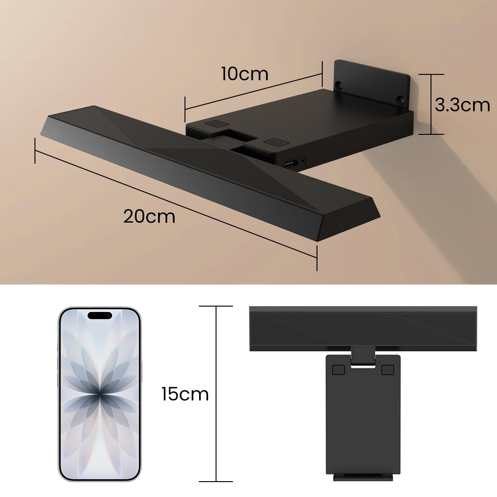 Deyagoo Bilderleuchte Kabellos, 2 Stück LED Wandleuchte Innen mit Fernbedienung, 6000mAh Akku Bildbeleuchtung mit Timer, Dart Beleuchtung, 3 Farbmodi Dimmbare Wandlampe für Malen Foto Art, Schwarz